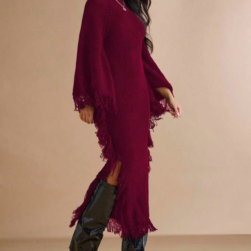 Burgundy Knit Sweater - Picture 6 of 8